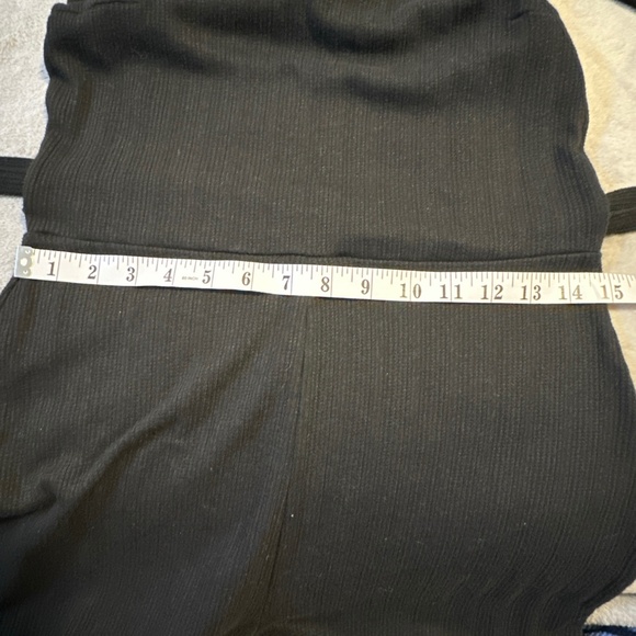 Gap Ribbed Belt-Tie Jumpsuit Wide Leg Black Women's Small Romper Normcore Y2K - Picture 5 of 10